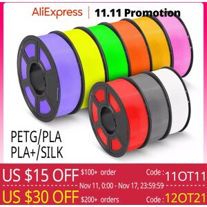 SUNLU Stallu-Filament PLA 3D  1kg  1.75mm  soie PETG  sans n?uds  inodore  non toxique  ecologique  facile