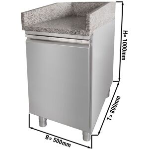 GGM Gastro - Comptoir de caisse inox & 1 Porte - 0,5 x 0,8 m Argent