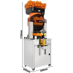 GGM Gastro - Presse-orange electrique - avec alimentation automatique en fruits, reservoir de jus & support - Orange Orange