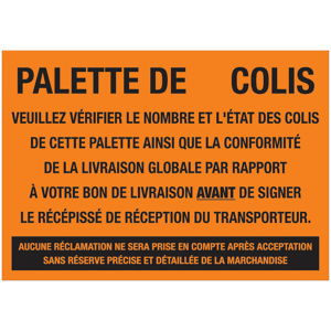 Etiquettes adhésives pour le transport "Palette de colis" - Publicité
