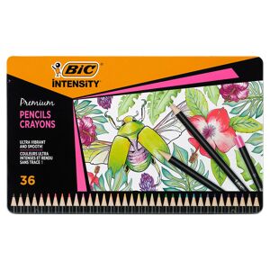 Bic - 36 Crayons de couleurs Intensity Premium Woodcase Assorties - Publicité