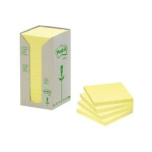 GENERIQUE Tour distributrice de 16 blocs post it recycles 76x76mm jaune - Publicité