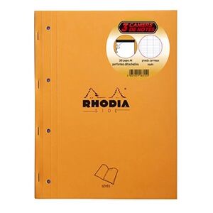 Rhodia Lot de 3 blocs agrafés perforées de cours N°20 SY Orange - Publicité