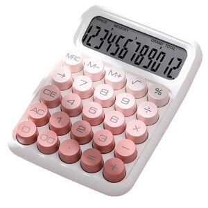 Love Home Garden Calculatrice de machine à écrire rétro, calculatrice mécanique de couleur dégradée Vintage avec écran Lcd pour le bureau à domicile mignon 12 pour le bureau - Publicité