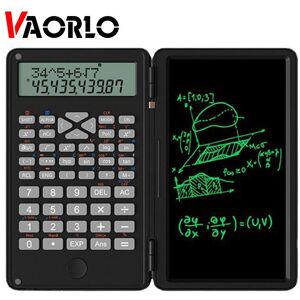 VAORLO Calculatrice de 6,5 pouces Pratique ABS Double ligne Affichage Fournitures de bureau Écran LCD Tablette d'écriture Pliante Mini Calculatrice numérique - Publicité