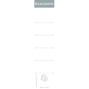 EXACOMPTA réf. 5358E Paquet de 10 étiquettes autocollantes pour classeurs à levier dos de 50 mm Dimensions de l'étiquette : larg 4,5 x épaisseur 0,4 x Hauteur 24,3 cm Coloris blanc - Publicité