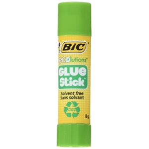 BIC ECOlutions Glue Stick Bâtons de Colle Blanche Ecoresponsable Sans Solvant 8 g, Blister Format Spécial de 5 - Publicité