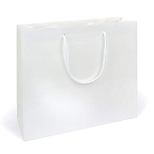EPVerpackungen deluxe Lot de 10 sacs cadeaux avec cordon textile Blanc 360 x 120 x 320 mm - Publicité