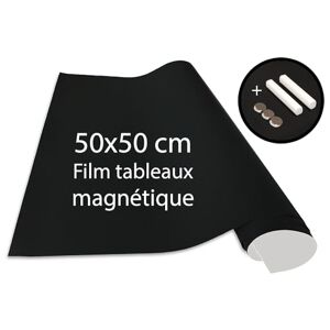 Cuadros Lifestyle Film tableau 50x50 cm   Film tableau vinyle magnétique et autocollant   Tableau magnétique   Film magnétique   craie + aimants inclus   Noir - Publicité
