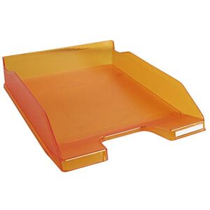 EXACOMPTA Réf. 11346D Lot de 6 corbeilles à courrier COMBO MIDI dimensions utiles 34 x 25 x 6,5 cm pour documents au format A4 couleur tangerine translucide - Publicité