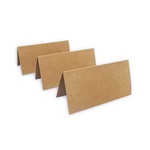 ewtshop ® Lot de 50 cartons de table en carton naturel de 10 x 5 cm pour marque-place, étiquettes nominatives, anniversaires, mariages, baptêmes, etc. Publicité