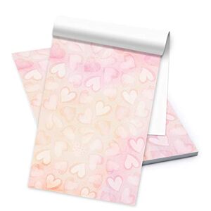 Logbuch-Verlag Bloc de papier à lettre Format A5 Rose 50 feuilles de papier à lettre avec cœurs Papier à motifs Papier pour travaux manuels Cadeau pour fille - Publicité