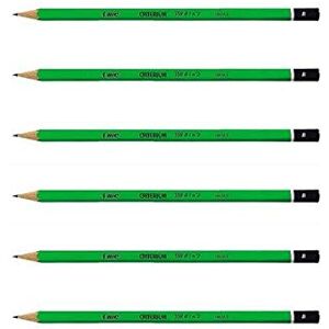 BIC Lot de 6 Crayons papier graphite Hexagonal CRITERIUM 550 Mine B vert - Publicité