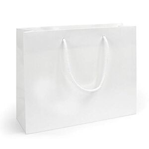 EPVerpackungen deluxe Lot de 10 sacs cadeaux avec cordon textile Blanc 320 x 100 x 250 mm - Publicité