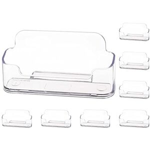 SAVITA 8pcs Porte-Cartes de Visite en Plastique, 9,7x3,6x4,6cm Titulaire de la Carte de Visite Porte-Cartes de Visite Transparent en Acrylique pour Bureau Présentoir pour Placer 40-50 Cartes de Visite - Publicité