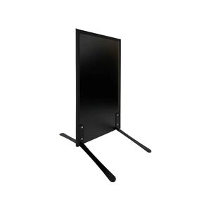 Interface PLV Panneau trottoir avec cadre noir sur piétement noir effet ressorts Dimensions 105 x 56 cm - Publicité