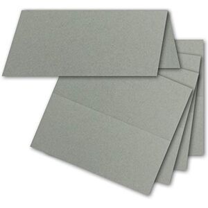 FarbenFroh by GUSTAV NEUSER Lot de 50 cartons de table en gris foncé (gris) – 4,5 x 10 cm – vierges, cartes doubles – comme marque-place et cartes nominatives pour mariage et fêtes - Publicité