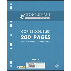 Conquérant CONQUERANT Copies Doubles RecycléesA4 Grands Carreaux Seyèes 200 Pages Sous Film Blanches - Publicité