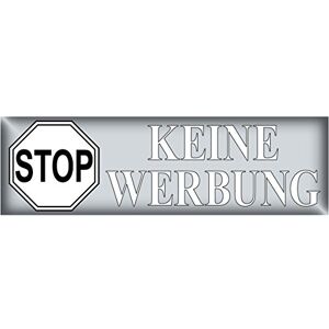 GreenIT Autocollant 6,5 cm x 2 cm Inscription « Stop Keine Werbung » Blanc Pour boîte aux lettres Publicité (1) - Publicité