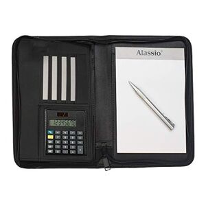 ALASSIO Corniglia 30144 Porte-Documents en Similicuir avec Calculatrice Noir Format A5 24 x 18 x 3,5 cm - Publicité