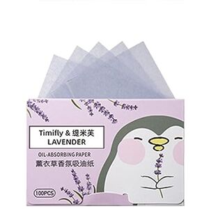 Clicitina Lot de 100 feuilles de papier buvard pour le visage Papier buvard naturel Peau grasse Feuilles absorbantes Puissantes lingettes absorbantes Unisexe Violet Taille unique - Publicité