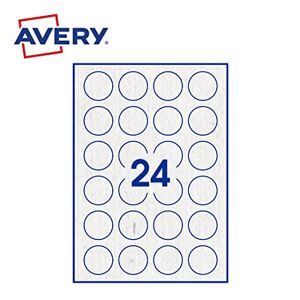 Avery Pochette De 240 Étiquettes Autocollantes Rondes, Papier Blanc Recyclé, Diamètre 40 mm, Personnalisables Et Imprimables Laser, Jet D'Encre Et Copieur (Prp-40.Fr) - Publicité