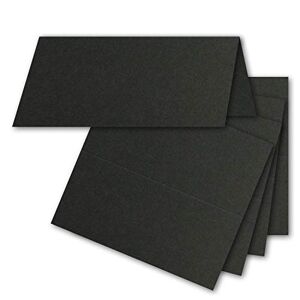 FarbenFroh by GUSTAV NEUSER Lot de 50 cartes de table noires, 4,5 x 10 cm, 240 g/m², vierges, avec support stable, idéales comme cartes de place et cartes nominatives - Publicité