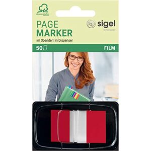 Sigel Hn491 Marque-Pages Adhésifs, Papier Film Transparent, en Distributeur Z, 50 Feuilles de 4,3 X 2,5 cm, Color-Tip Rouge - Publicité