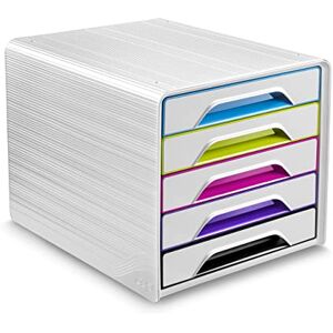 CEP Bloc de classement Module Organisateur 5 tiroirs Rangement documents Bureau Smoove Gloss Multicolore Arctic - Publicité