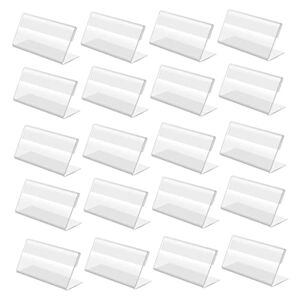 Rachlicy Mini Sign Signer Acrylique Étiquette Transparente Support Small Name Card Card Rack, Porte-étiquette Transparente, 50pcs 7x4cm - Publicité