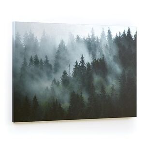 ALLboards Tableau magnétique CANVASboards 90x60cm – Forêt dans le brouillard, pour tout type d'Aimants - Publicité