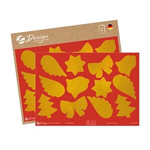 Avery 54618 Lot de 24 autocollants pour Noël Motif ailes de sapin doré (fabriqué en Allemagne, feuille A5, papier doré, autocollant, décoration de Noël, cartes, cadeaux, sacs) - Publicité