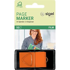 Sigel Hn483 Marque-Pages Adhésifs en Papier Film Transparent, en Distributeur Z, 50 Feuilles de 4,5 X 2,5 cm, Orange Fluo - Publicité