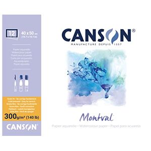 Canson Montval Bloc 12 feuilles papier aquarelle Grain fin 40 x 50 cm 300g/m² - Publicité