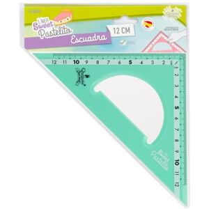 Starplast RÈGLES EN PLASTIQUE QUIJOTE Règles Sweet Pastelito, Équerre de 9 à 30 cm, couleurs pastel, avec étui en plastique, pour usage scolaire ou universitaire 12 cm Vert - Publicité