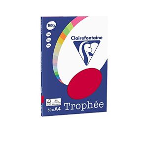 Clairefontaine 4162C 50 feuilles feuilles de papier multiusage A4 160 g/m² (Rouge groseillier) (Import Allemagne) - Publicité