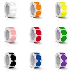 Lot de 4 500 autocollants ronds de 25 mm avec code couleur 9 couleurs - Publicité