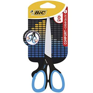 BIC Comfort Ciseaux Enfants 16 cm Noir/Bleu ou Noir/Rouge (sans choix possible), Blister de 1 - Publicité