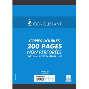 Cambridge Conquérant 100102077 Copies doubles non perforées 21 x 29,7 cm 200 pages Petit Carreaux Blanc - Publicité
