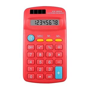 Tainrunse Petite calculatrice de poche à 8 chiffres pour étudiants, enfants, école, maison, bureau Rouge - Publicité