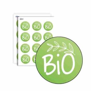 Avery 140 Etiquettes Bio Rondes Autocollantes 35 Mm Papier Recyclé Bio 4 Planches A4 De Stickers Bio Pour Entrepreneurs, Smallbusiness, Produits Biologiques - Publicité
