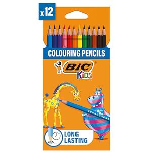 BIC Kids Evolution Ecolutions Crayons De Couleur, Coloris Assortis, 12 unités - Publicité