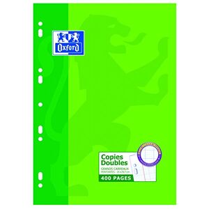 Oxford Scolaire Feuilles doubles A4 grands carreaux 400 pages Blanc 100105671 A4 (21 x 29,7 cm) - Publicité