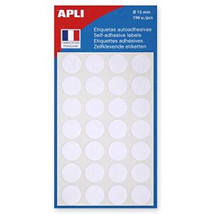 Agipa Lot de 5 Sachets de 196 Pastilles de signalisation rondes Gommettes 15 mm Blanc - Publicité