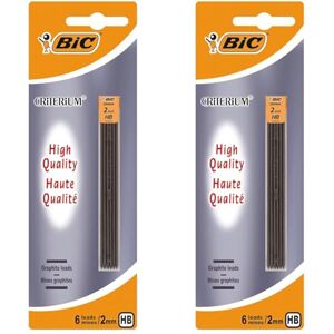 BIC Mines Graphite Large Avec Etuis Refermables Pour Portes-mines Mines de 2 mm HB, Blister de 1 Etui de 6 Mines (Lot de 2) - Publicité