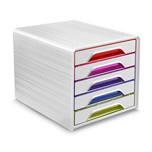 CEP Bloc de classement Module Organisateur 5 tiroirs Rangement documents Bureau Smoove Happy Multicolore - Publicité
