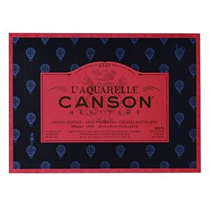 Canson Héritage Bloc 20 feuilles papier aquarelle Grain satiné 26 x 36 cm 300g/m² - Publicité