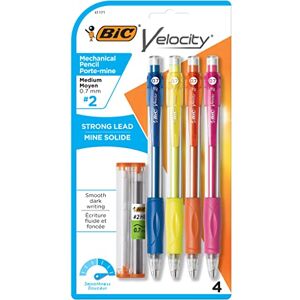 BIC Velocity Mechanical Pencil 0.7mm 4ct, Black (MV7P41-Blk) - Publicité