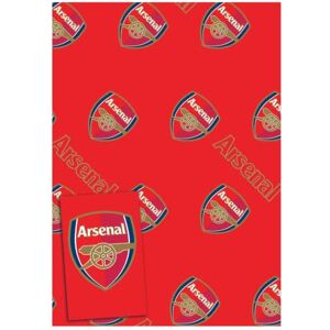 Danilo Promotions LTD Arsenal FC Lot de 6 feuilles de papier cadeau 6 étiquettes 70 x 50 cm Produit officiel - Publicité