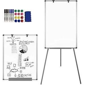 Aufun Support pour tableau blanc 90 x 60 cm Réglable en hauteur Tableau magnétique et inscriptible Tableau de modération magnétique (trépied - Publicité